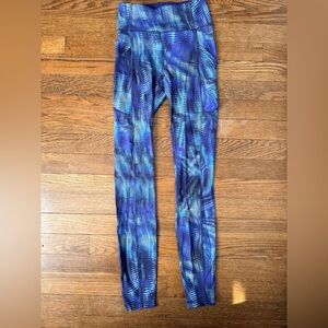 Lululemon Athletica Blue Patterned Leggings size 2